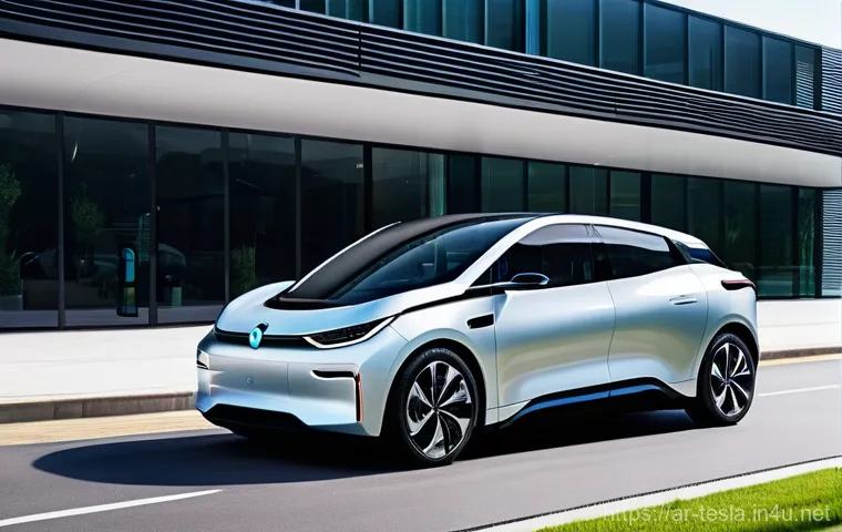 테슬라 모델 S의 주행 보조 시스템 - **Prompt 2: Family Safety on a Scenic Drive**
    "A heartwarming scene inside a modern electric car...